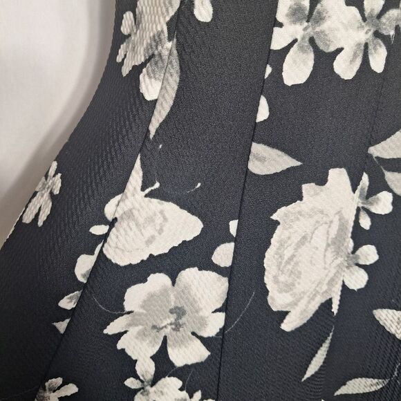 Elle Womens A Line Dress Sleeveless Floral Flowy Classic Romantic Officecore  XS - Picture 6 of 10